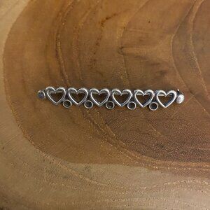 RETIRED James Avery Heart Bar Pin Brooch, Sterling Silver
